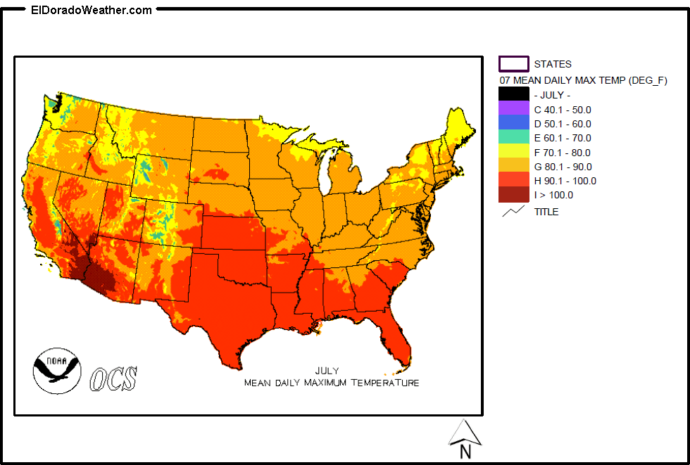 Average Max Temp Washington State Map July United States YearlyMonthly Mean Daily Maximum Temperatures